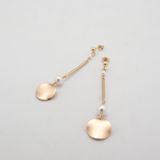 disc bar earrings white