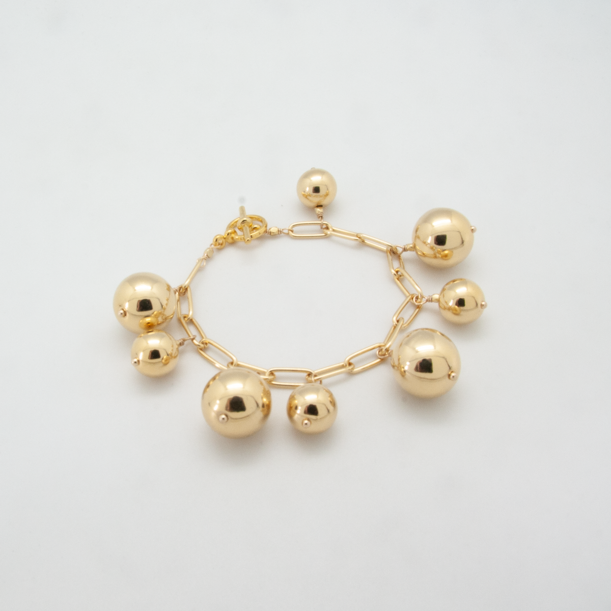 gold ball link bracelet