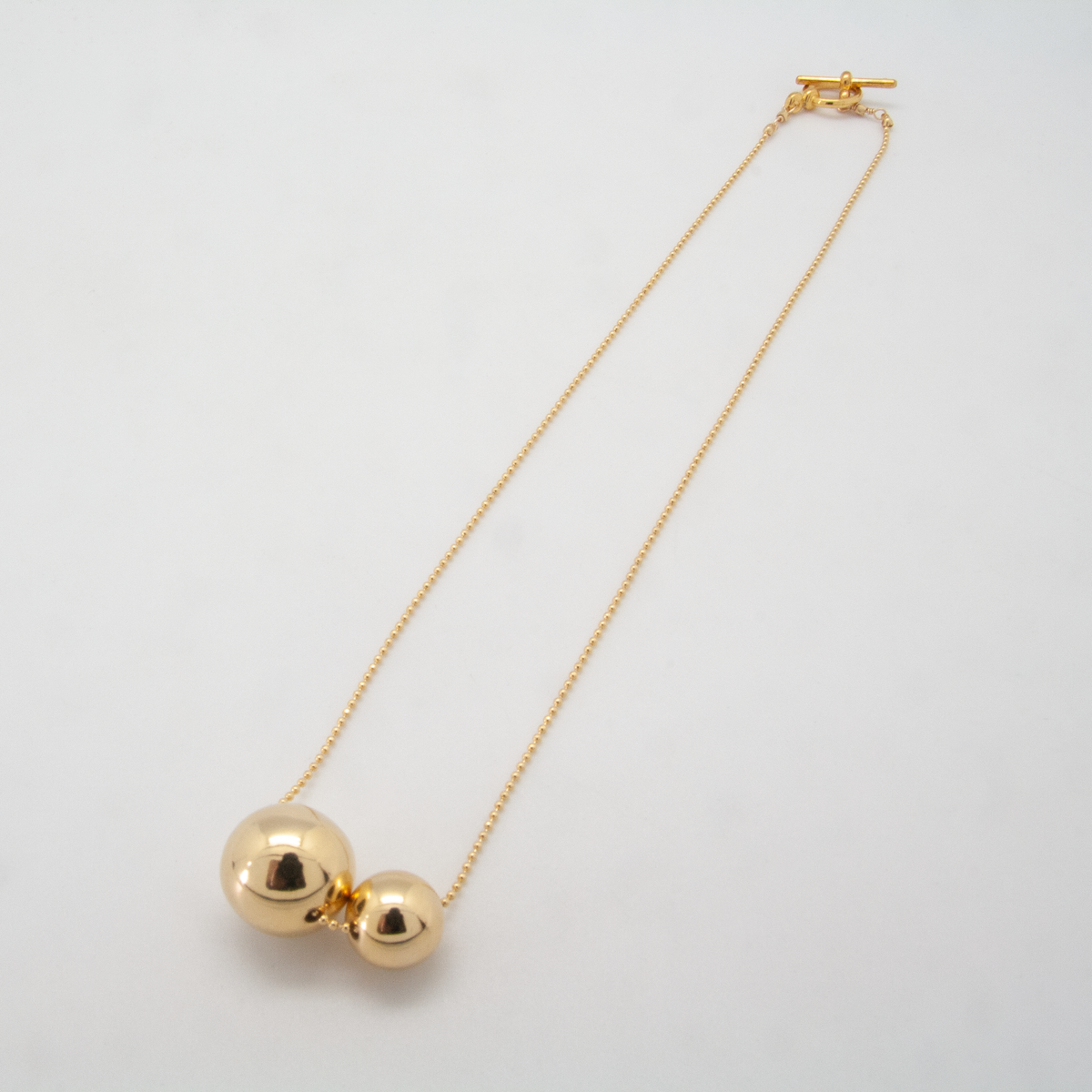 two gold ball necklace